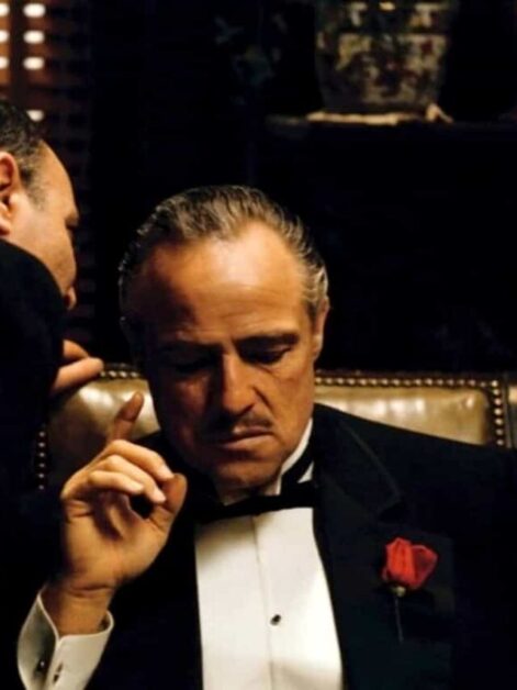 Cena do filme O Poderoso Chefão, com Marlon Brando