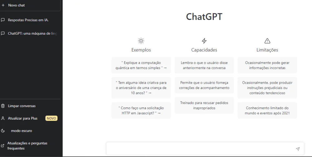 Perguntei ao ChatGPT confira tela