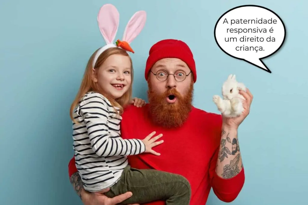 Paternidade responsiva é transformadora: pai brincando com a filha.