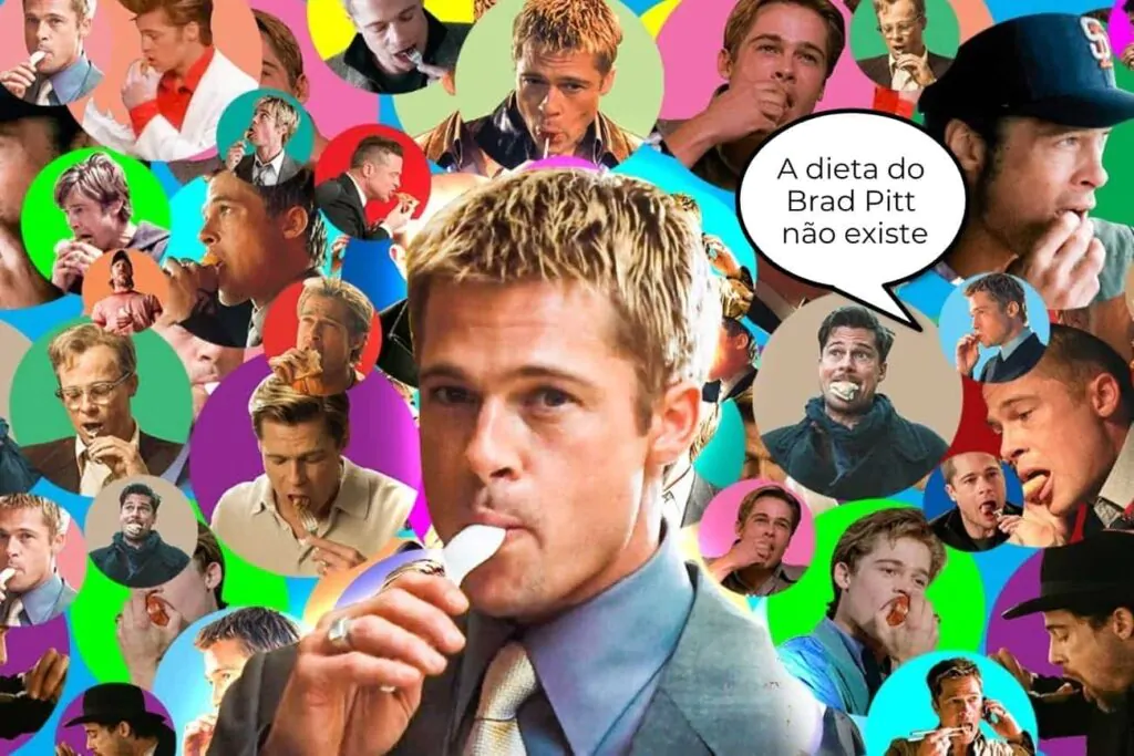 Por que Brad Pitt está sempre comendo nos filmes? Ator Brad Pitt comendo lanches em cena.